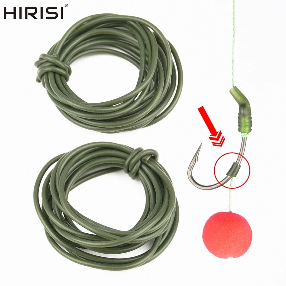 Tube silicone anti-emmêlement pour montage de pêche à la carpe - Tubing rig sécurité lead-clip 0.5x1.8mm 0.8x1.9mm hirisi