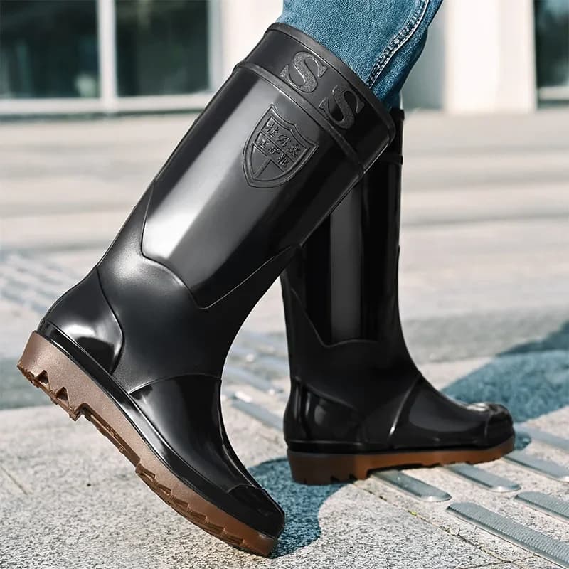 Bottes de pluie hautes imperméables adulte antidérapantes chantier pêche cuisine