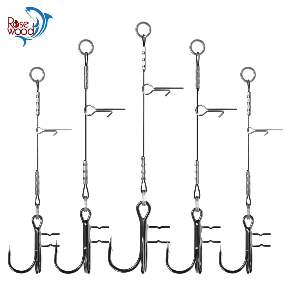 Leurre souple pêche du brochet avec hameçon assisté Rosewood Stinger Rig 3 pièces #4 #2 #1 #1/0