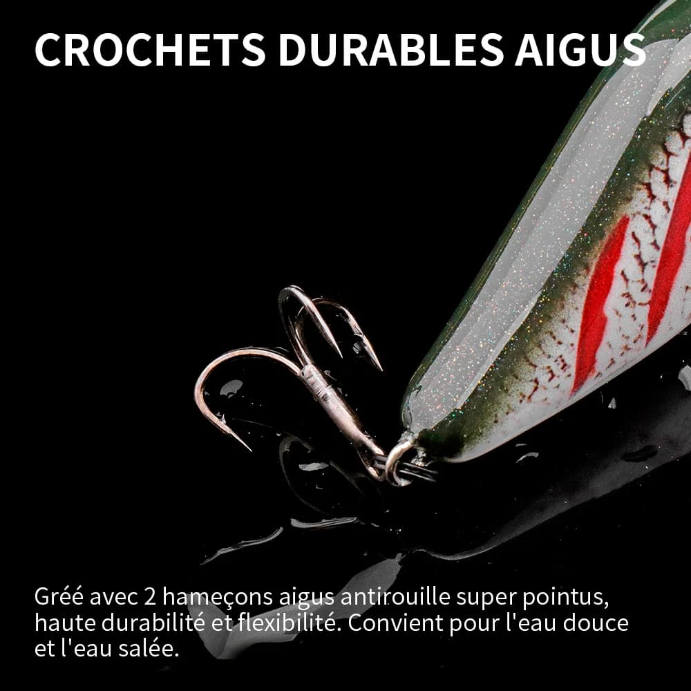 Slider jerkbait TREHOOK 6-10cm sinking avec vibration hiver pour brochet et sandre
