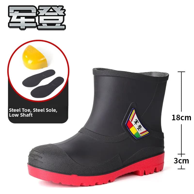 Bottes de sécurité homme haute embout acier semelle acier anti-écrasement perforation imperméables plastique renforcé