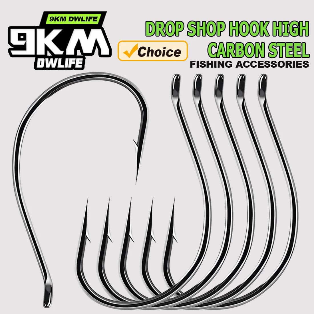 Hameçons Drop Shot 9KM 50-200 pièces - Nickel noir pour wacky rig et pêche bass précise