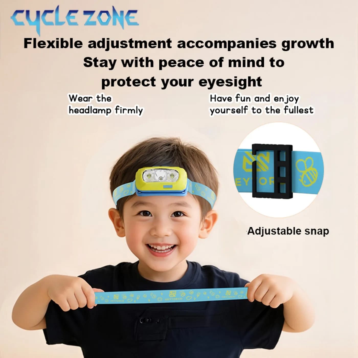 Lampe frontale enfant avec capteur de mouvement - Rechargeable Type-C pour pêche et activités extérieures