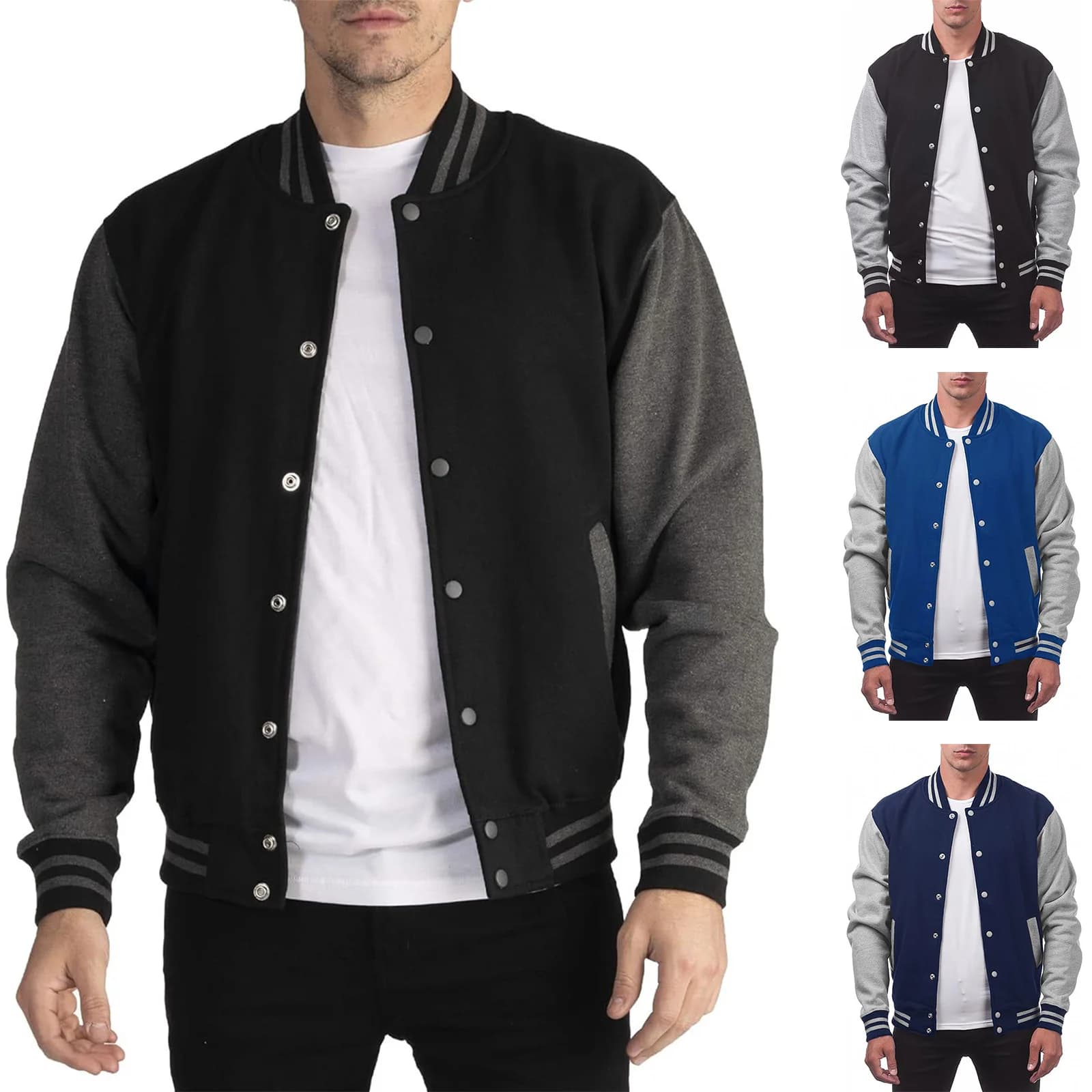 Bomber baseball loose homme 2023 américain tendance taille plus pêche confortable