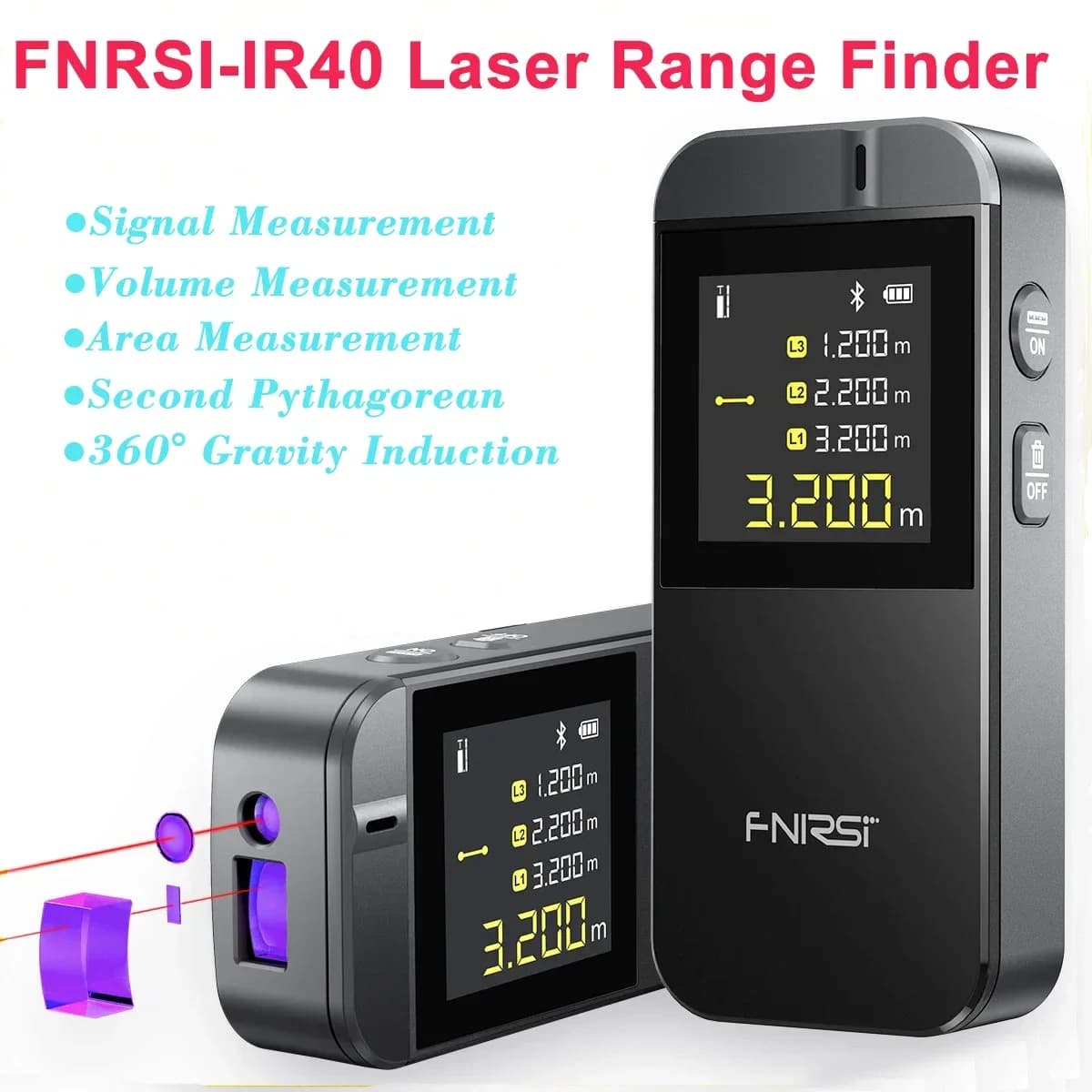 Télémètre laser intelligent FNIRSI IR40 avec application Android/iOS - Mesure connectée pour pêche moderne