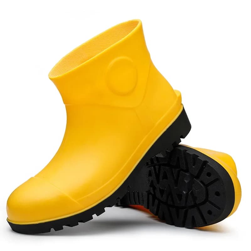 Bottes de pluie protection travail homme avec coque acier - Chaussures anti-écrasement anti-perforation
