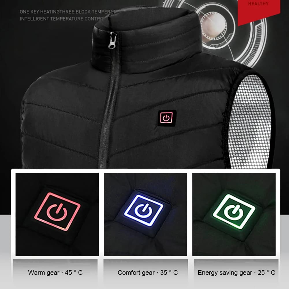 Veste chauffante 9 zones électrique USB - Manteau graphene pêche outdoor hommes femmes sport hiver