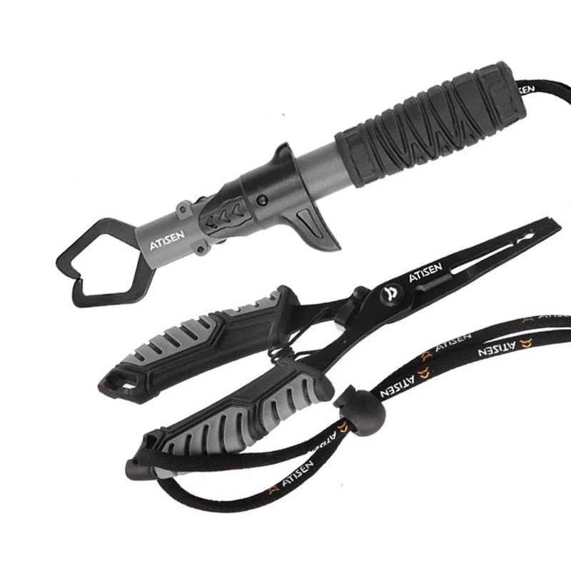 Pinces de Pêche Multifonctions ABS + Grips pour Petits Poissons - Outil Portable pour Leurres et Décrochage