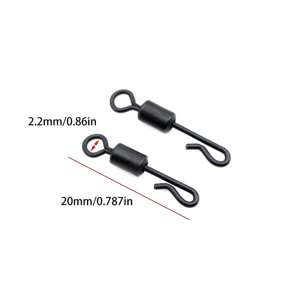 Émerillons pour montage carpe cheveu avec manchons connecteurs accessoires terminal tackle changement rapide