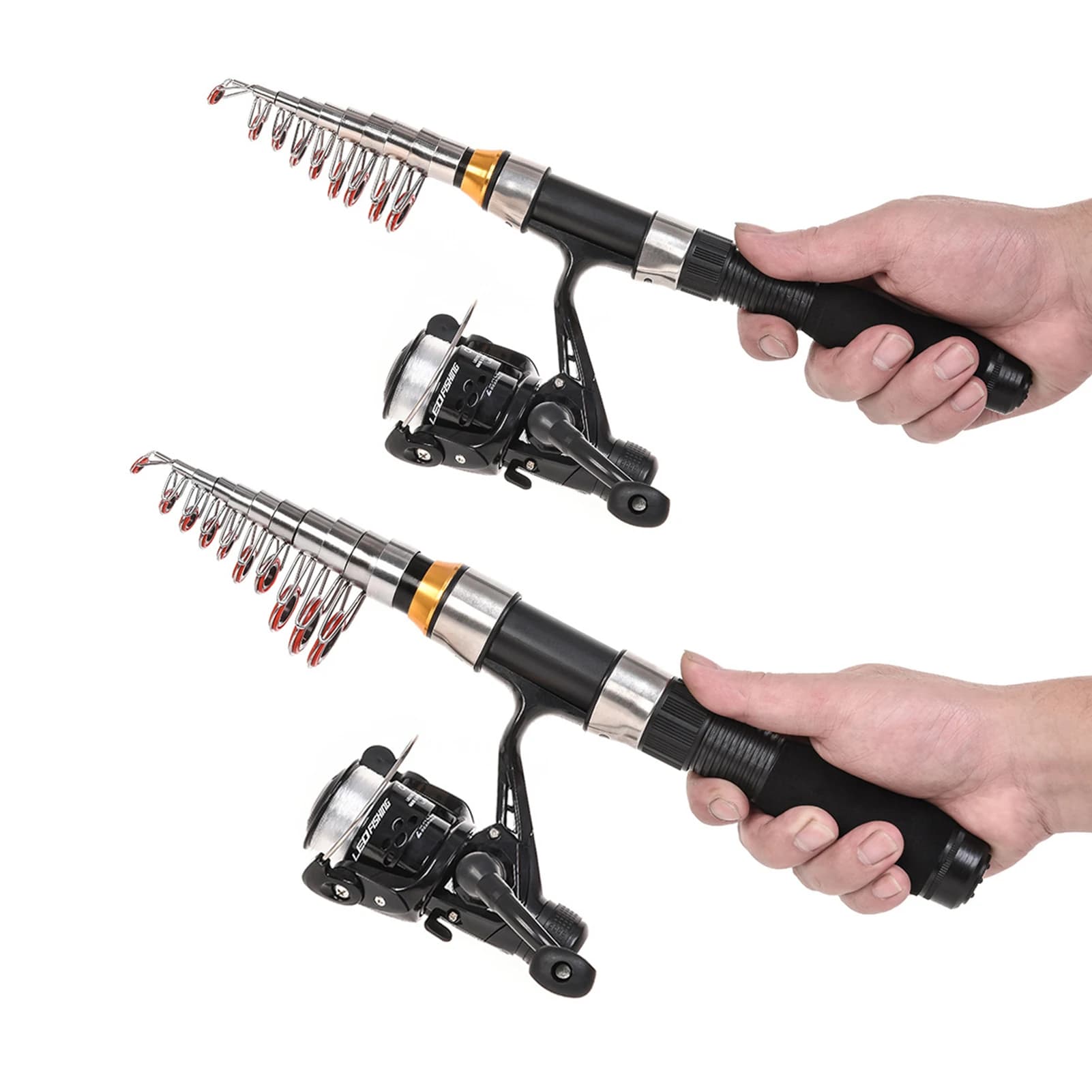 Combo canne moulinet télescopique kit complet pêche spinning avec leurres hôtes accessoires pêche nomade