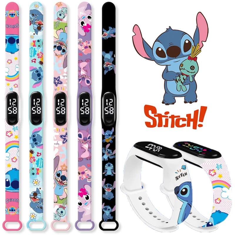 Montre Lilo & Stitch Disney enfant LED lumineuse étanche sport silicone cadeau anniversaire