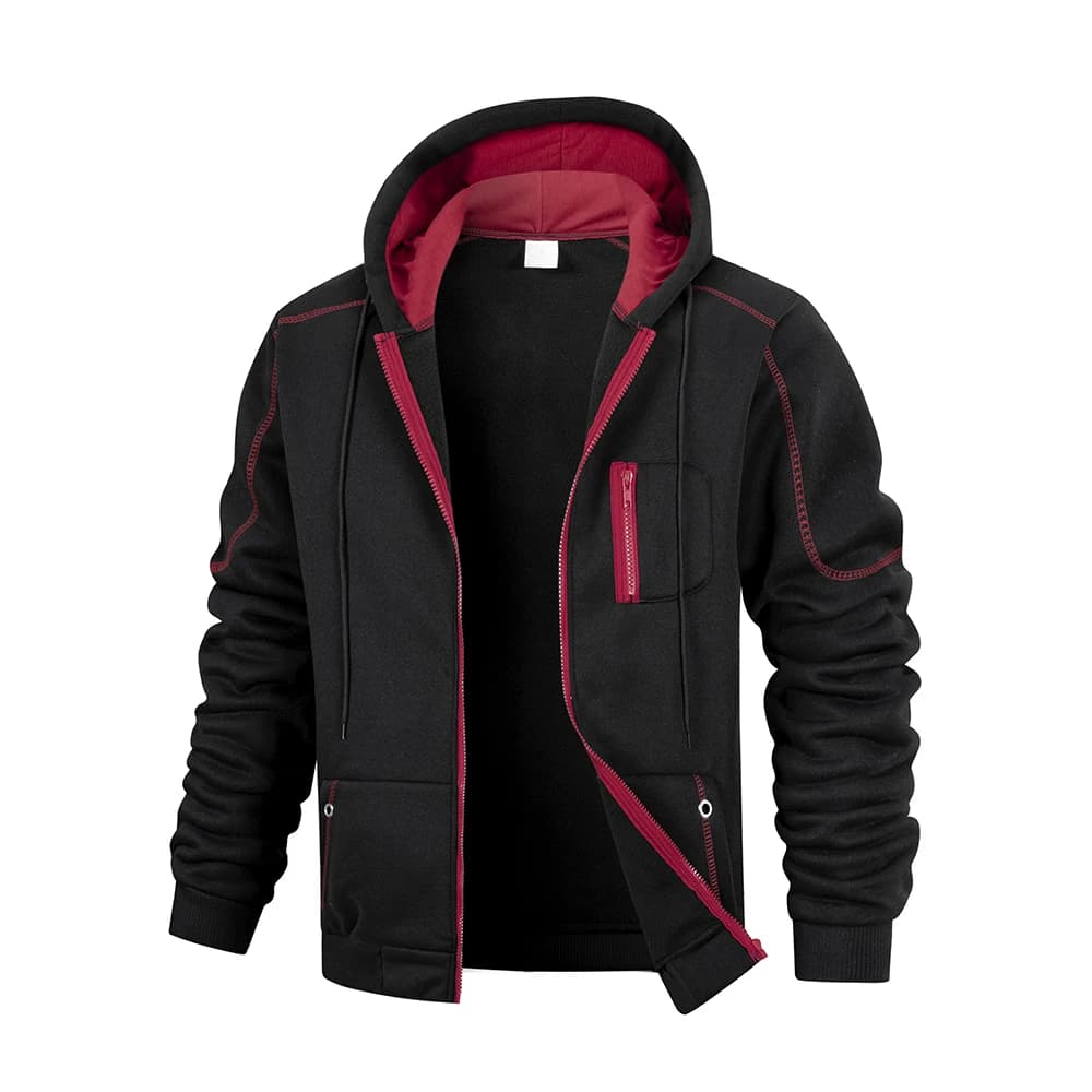 Cardigan zippé homme coupe slim - Veste sweat sport casual couleur unie sportswear