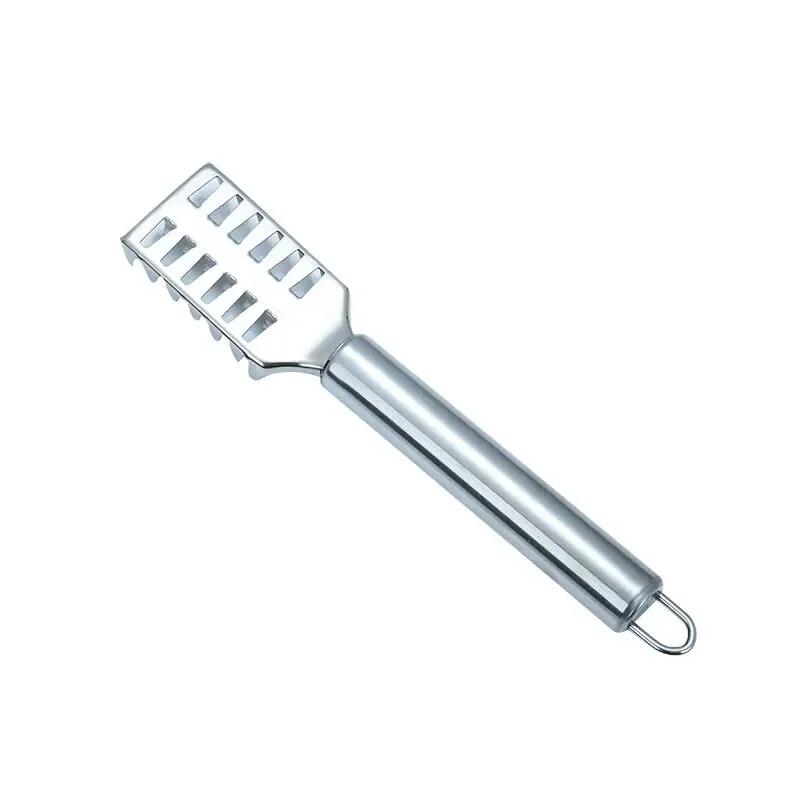 Couteau à écailler inox dentelé - Outil professionnel pour éviscérer et fileter le poisson