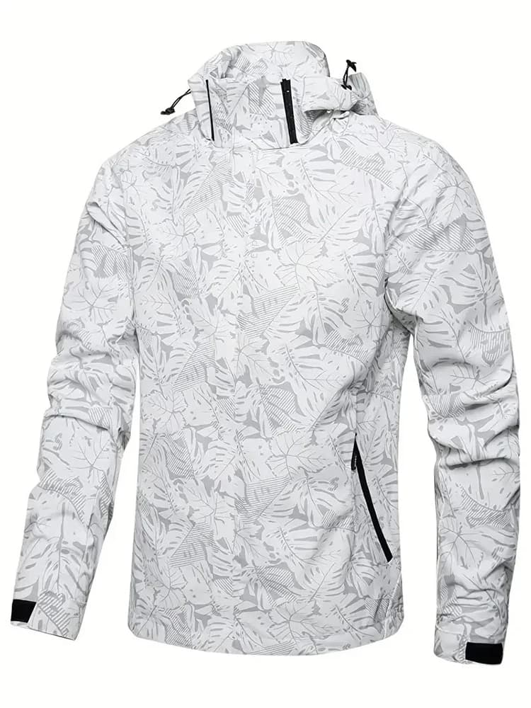 Veste imperméable homme pêche automne avec capuche - Vêtement technique extérieur grande taille