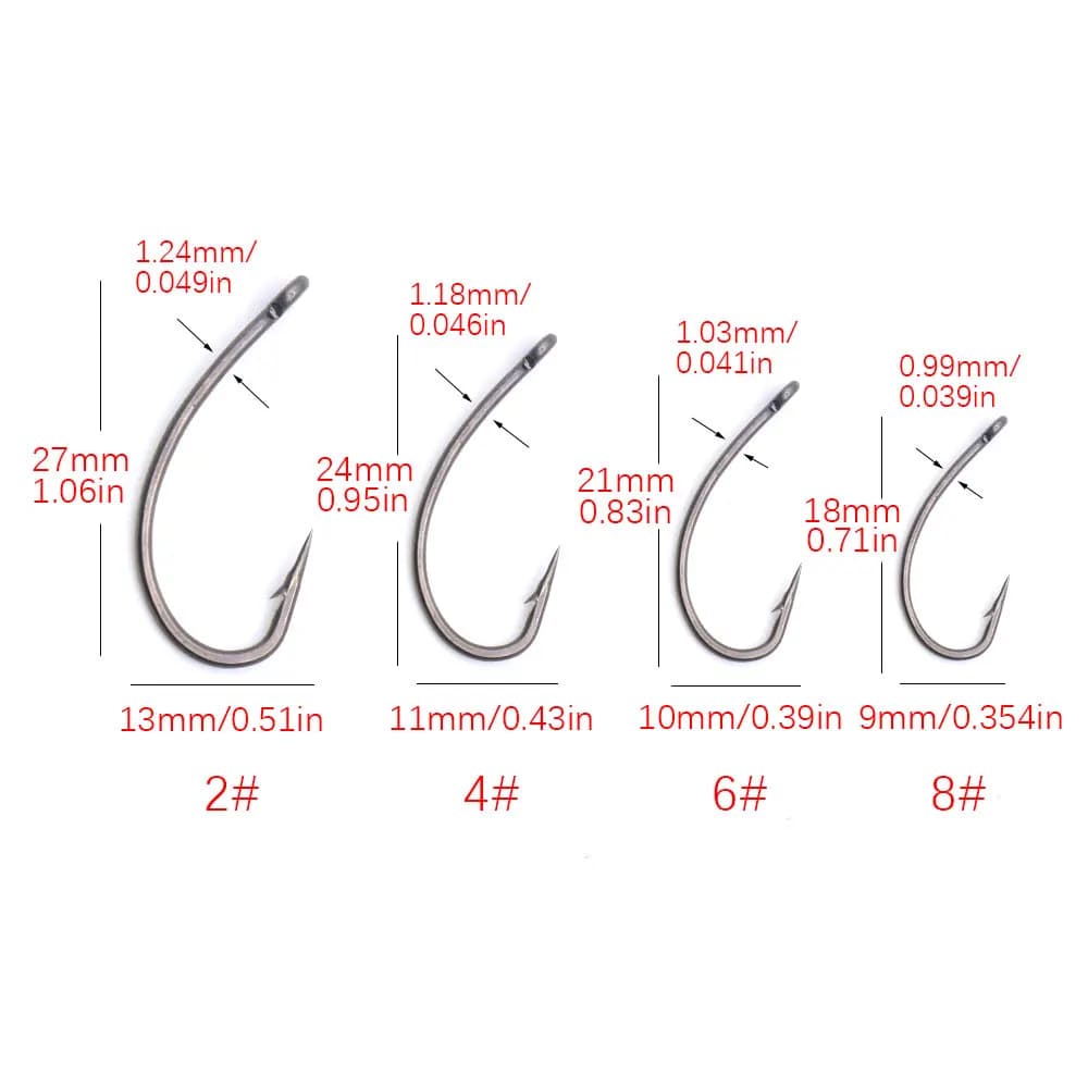 4PCS Ronnie Rig curve shank hameçons barbelés pop-up esche boilie screw hair rig terminal tackle