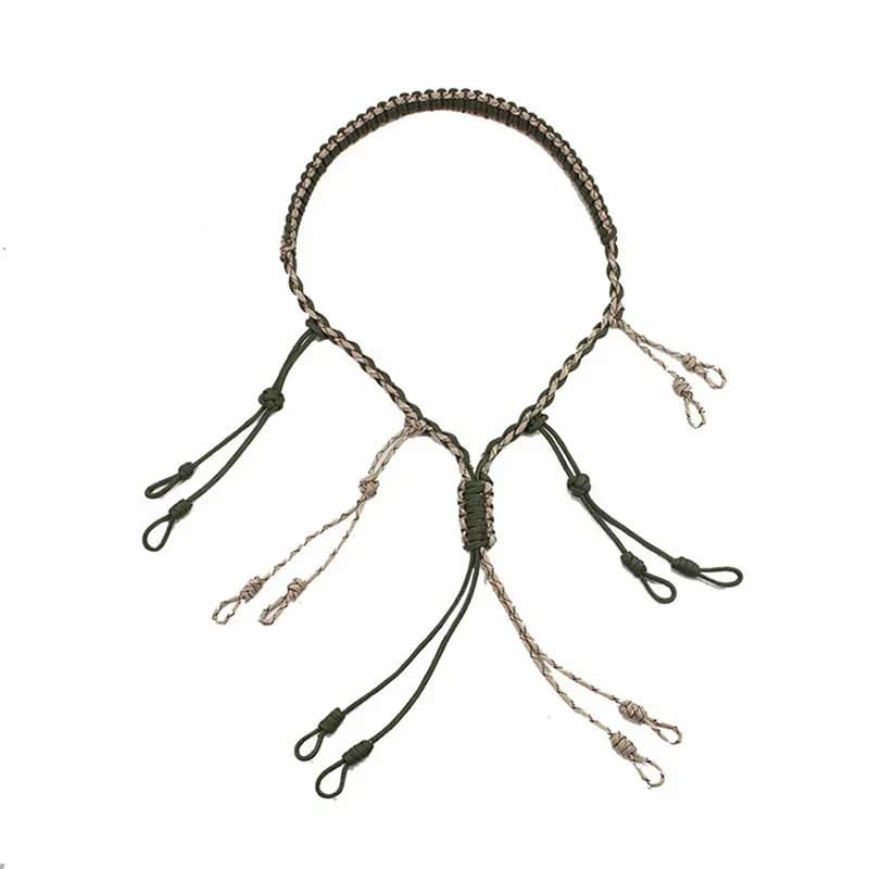 Cordon réglable à 12 anneaux pour sifflet d'appel de canard - Accessoire de chasse portable