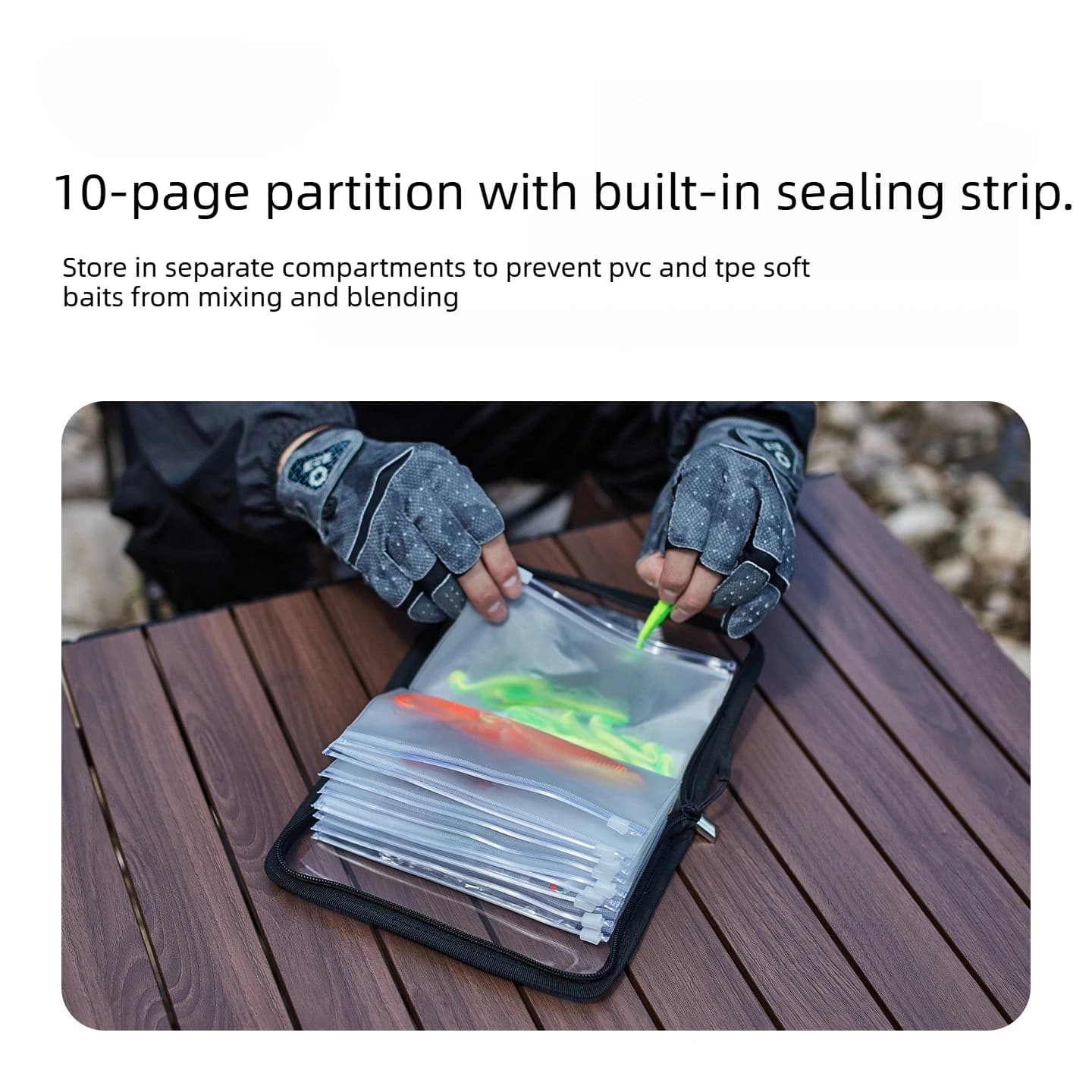 Sac de rangement PVC transparent pour leurres artificiels - Poche intérieure compartimentée étanche