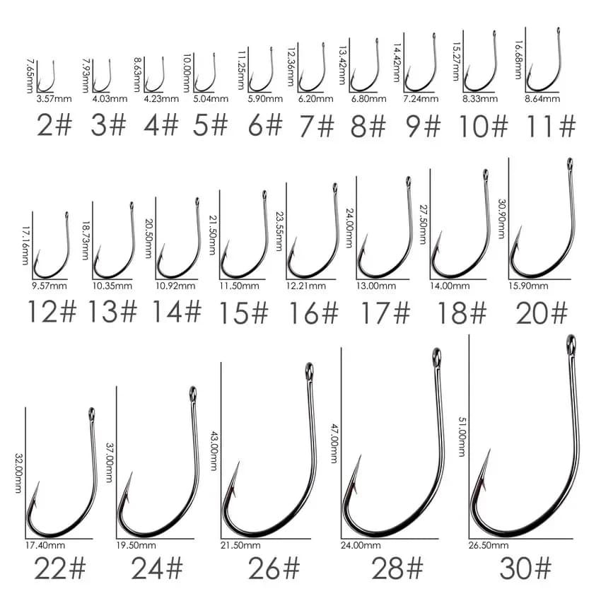 Lot de 60 hameçons carpe acier carbone inoxydable anti-décrochage avec boîte retail pour pêche