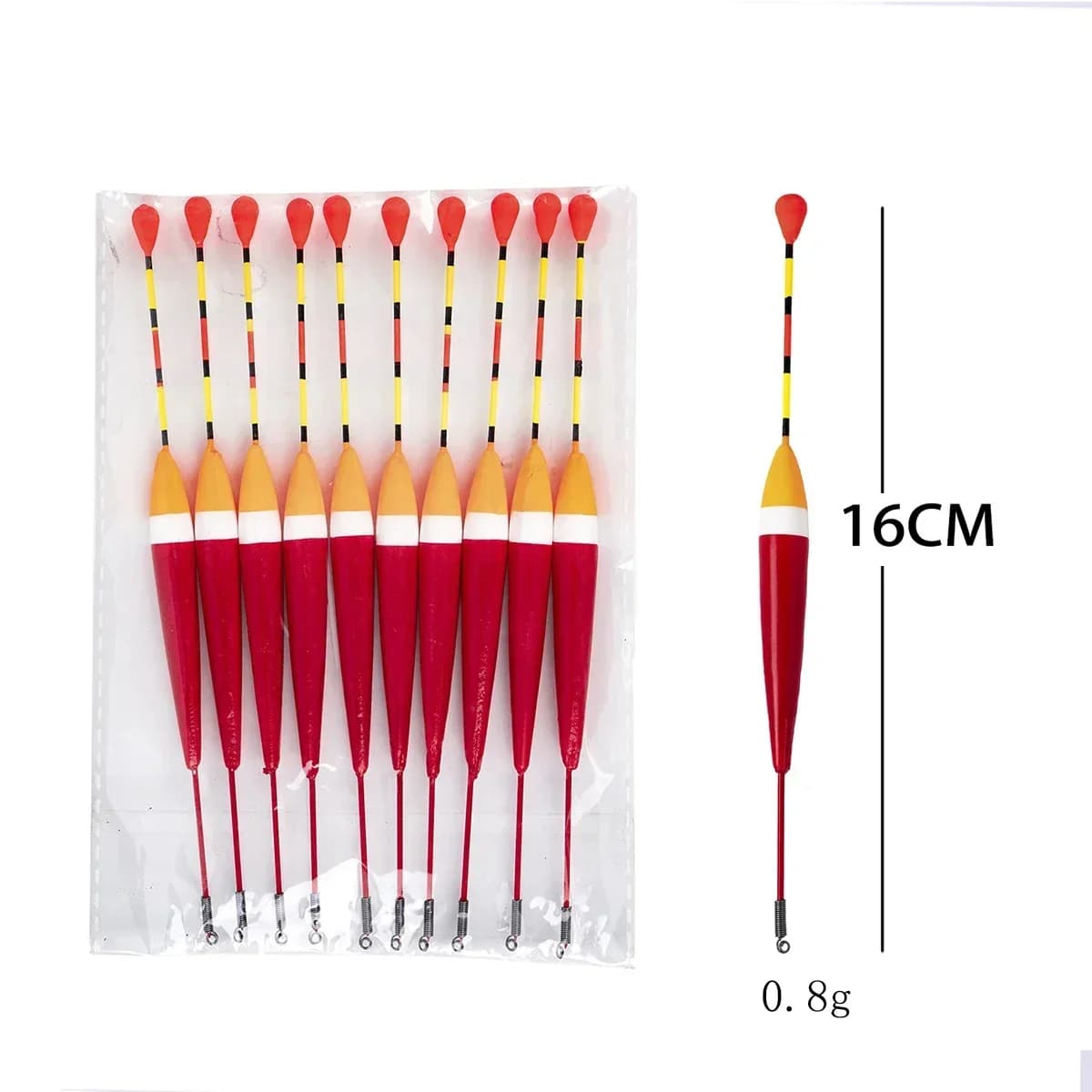 Lot promotion de 10 flotteurs lumineux pêche avec bâtonnets et bulles d'eau pour accessoires de pêche