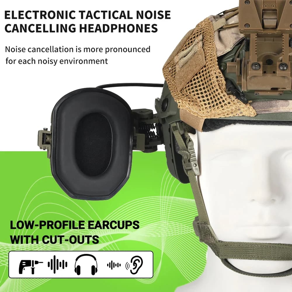 Casque avec protections auditives électroniques pour tir pêche sportive, réduction bruit active