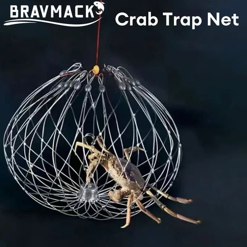 Piège à poissons et crabes automatique en acier - Filet à ouverture automatique pour pêche en mer