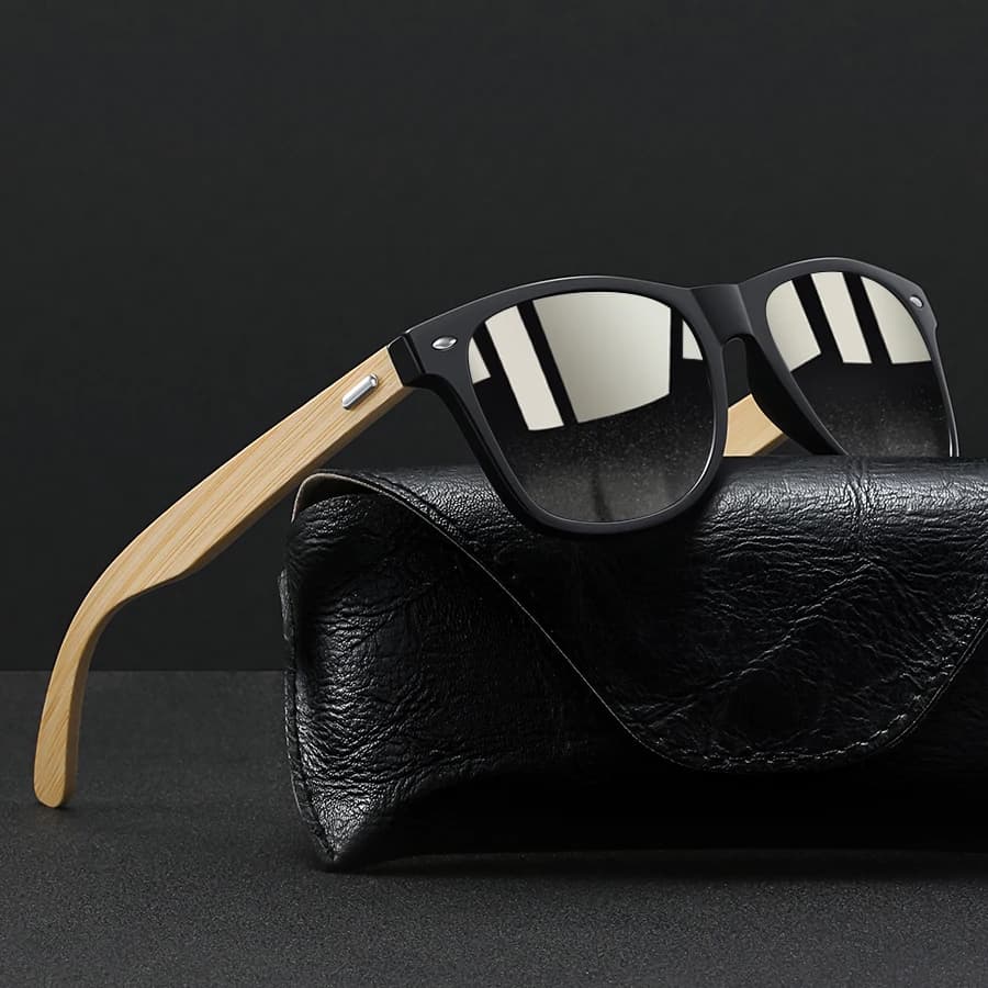 Lunettes de soleil bois bambou vintage luxe pour pêche et conduite UV400 marque designer