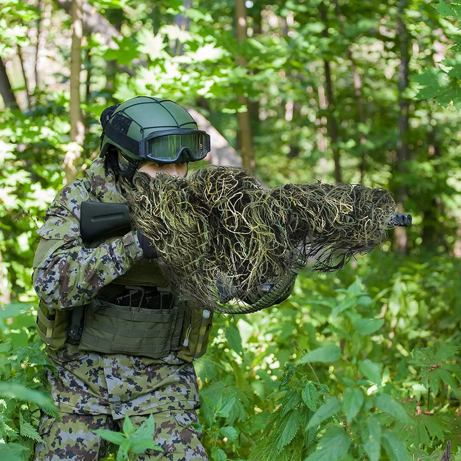 Enroulement fusil camouflage ghillie corde pour sniper paintball chasse pêche accessoires discrétion