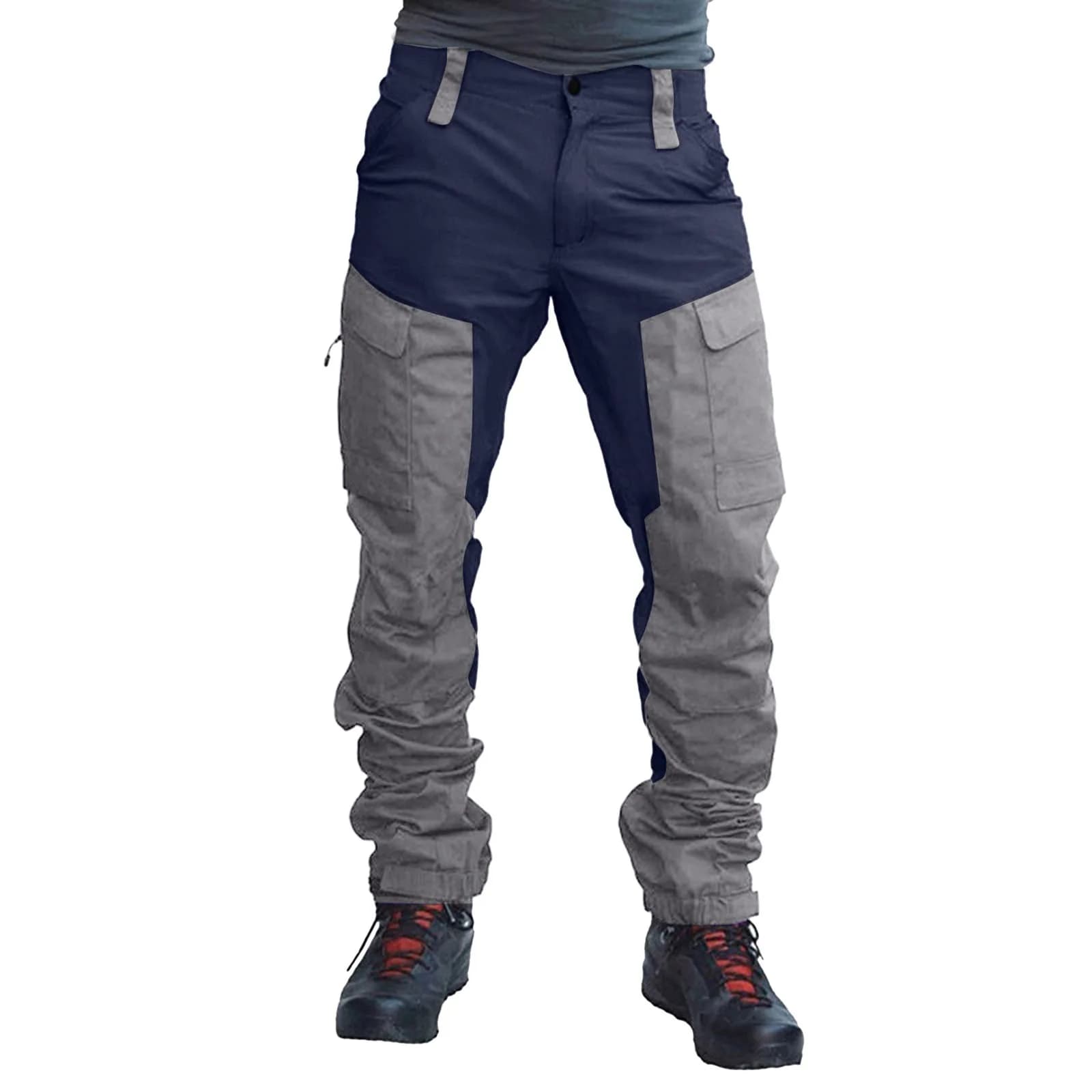 Pantalon cargo deux tons patchwork homme pour pêche jogging travail multi-activités