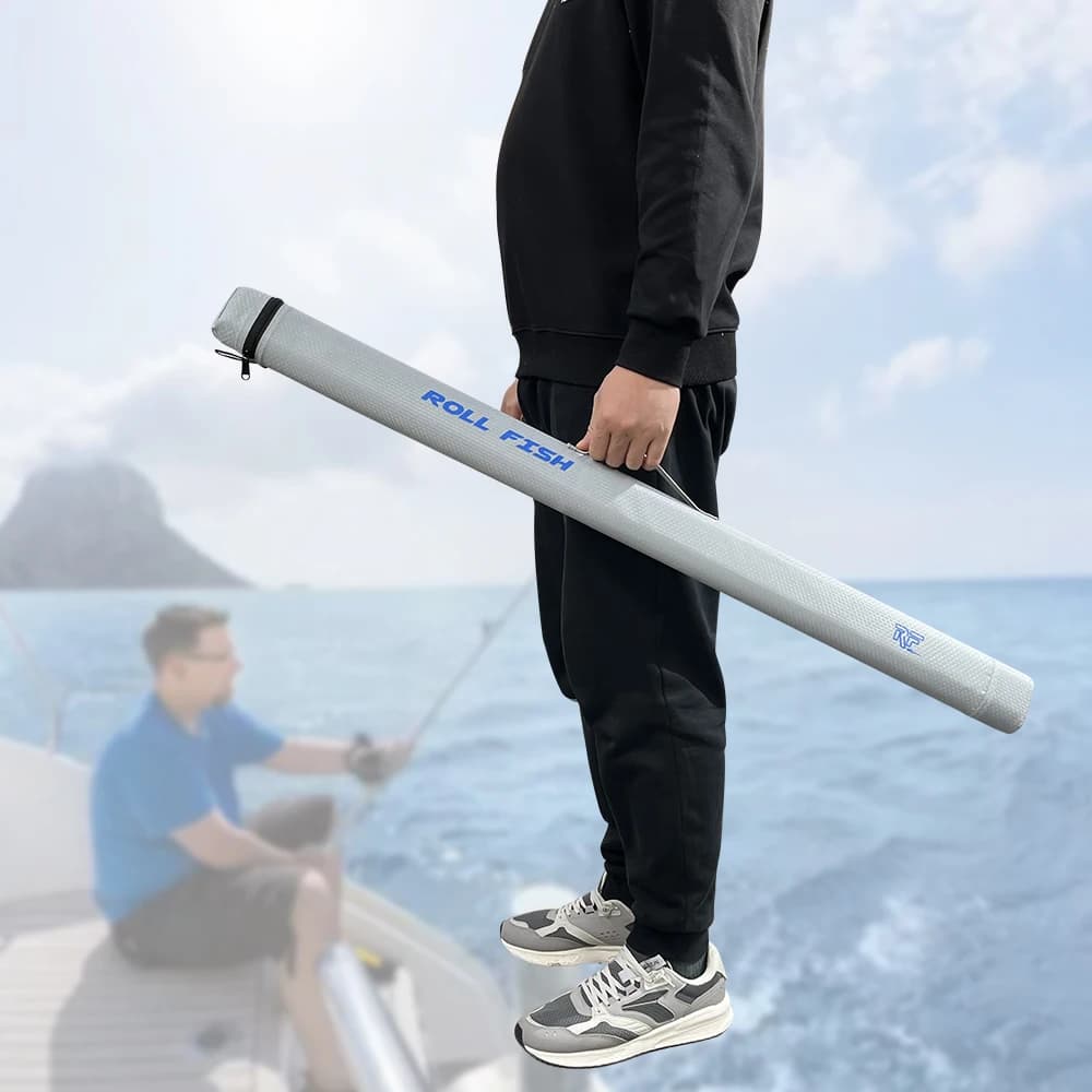 Sac de transport rigide étanche ROLLFISH pour cannes à pêche anti-roulement triangle portable 100-150cm