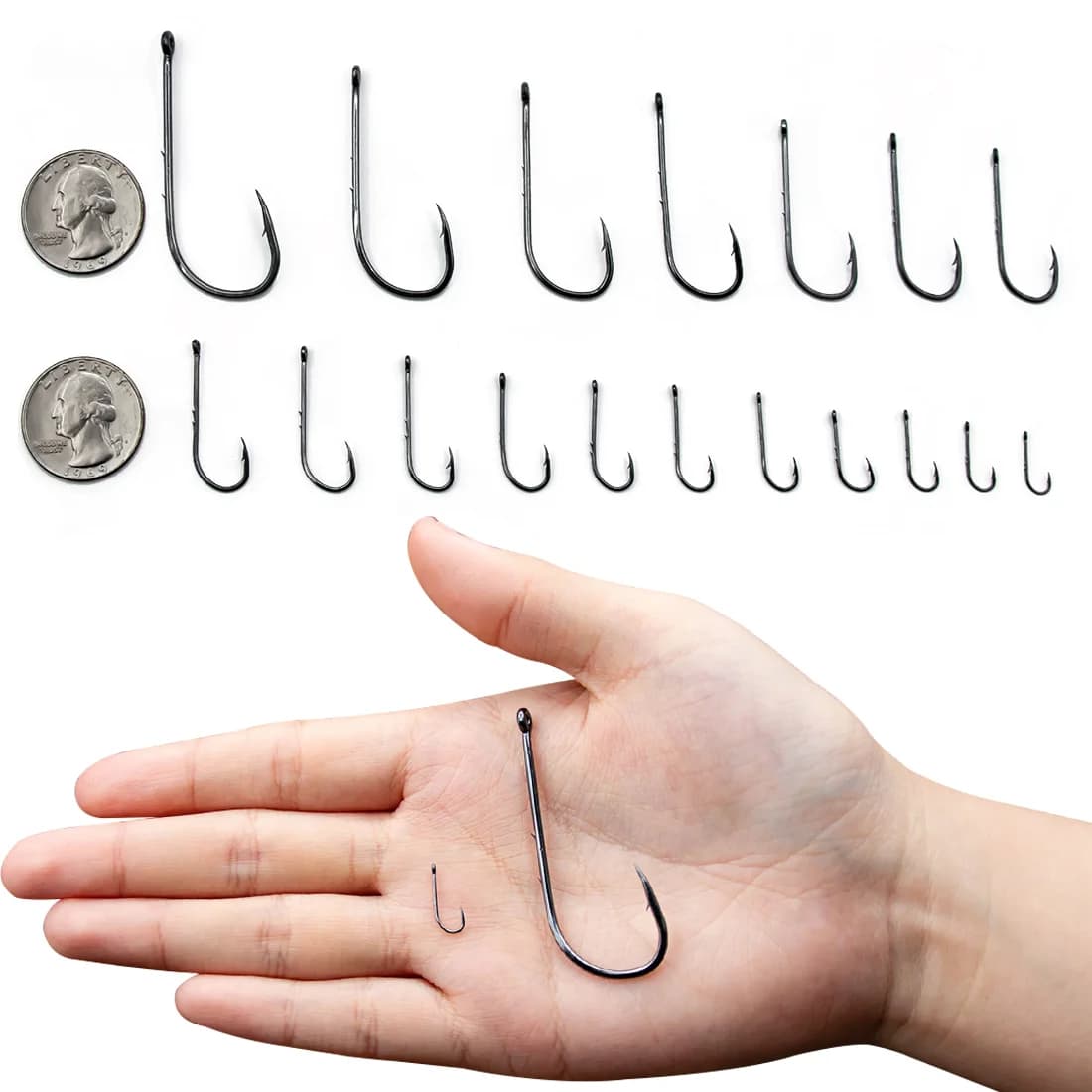 Hameçons baitholder pour carp fishing avec appât vivant, tige longue et bec anti-décrochage - Lot de 9KM