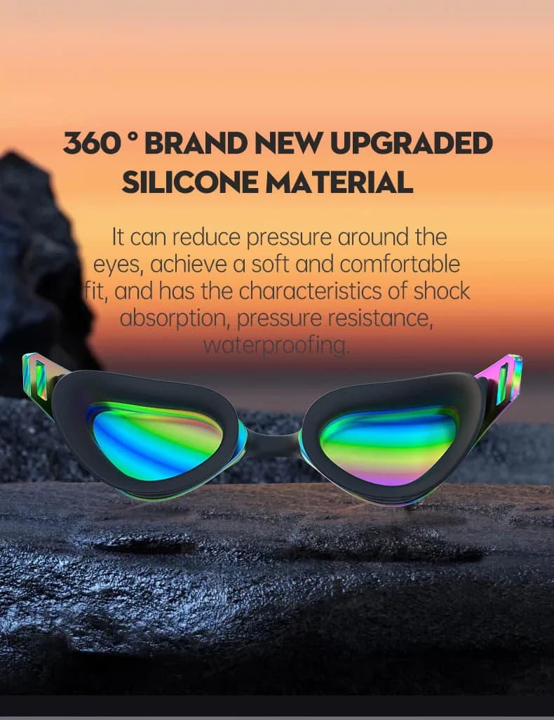 Lunettes natation professionnelles adultes anti-buée grand angle HD étanches réglables piscine