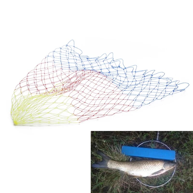 Filet de pêche pliable en nylon maille losange 5 tailles pour épuisette et pêche en rivière