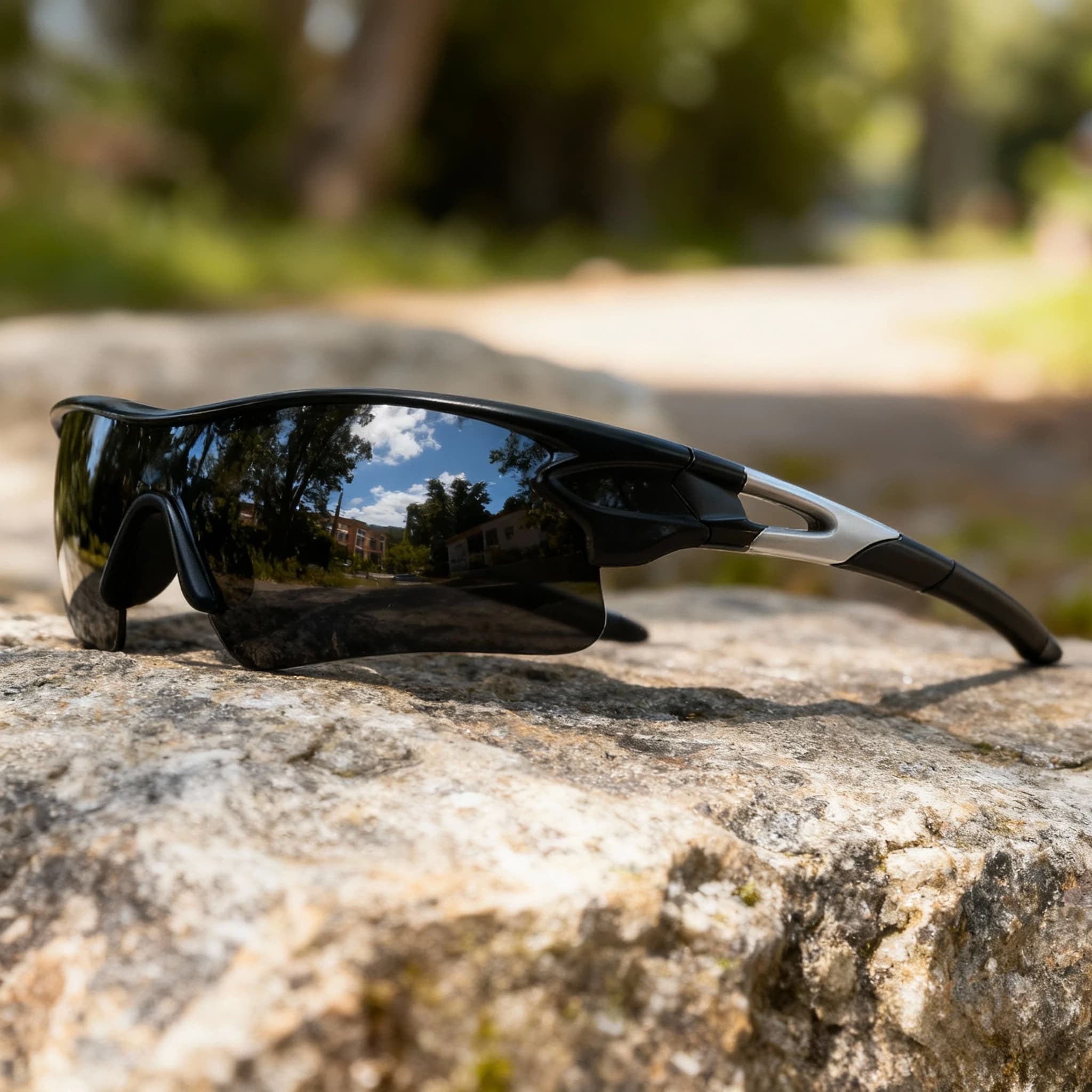 2PCS lunettes de soleil colorées lentille unique UV400 sport cyclisme randonnée voyage