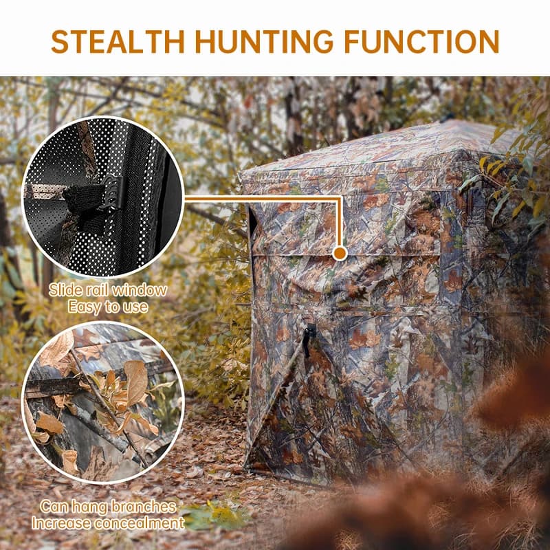 Tente camouflage automatique pop-up 270° - Affût portable 2-3 personnes avec sac transport