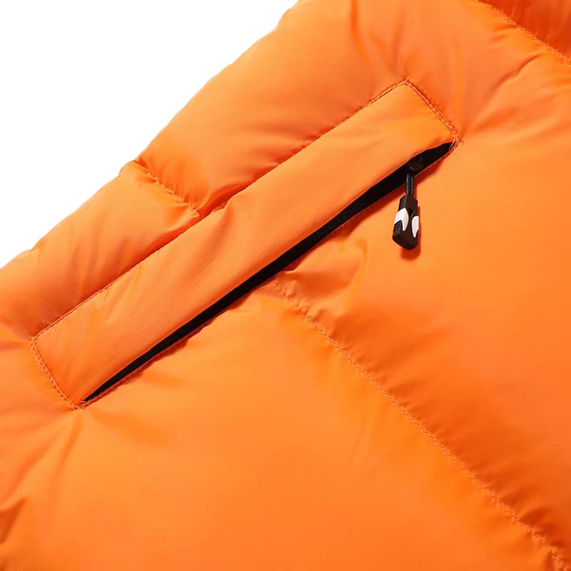Gilet parka oversize col montant zip poches - Veste vent orange pêche automne hiver - Taille plus