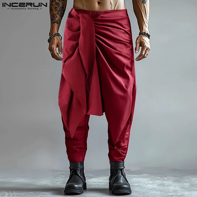 Pantalon harem pêche homme été printemps casual plissé streetwear oversize pêche S-5XL