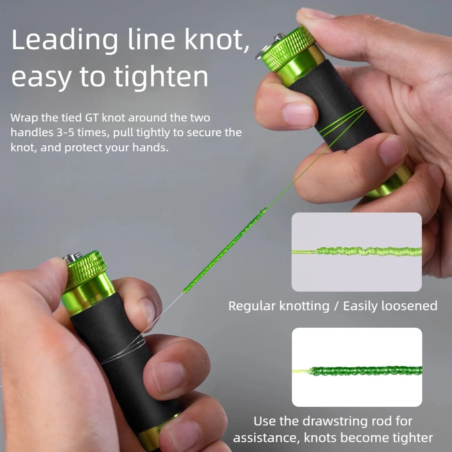 Line Pull Rod Aluminum Alloy，Rubber Anti-Slip，Snag Line Pulling/Hook Tying & Kno
