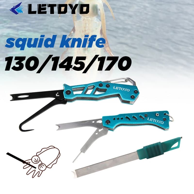 Couteau Calmar IKASHIME 130 LETOYO - Outils Pêche Calmar Correction Acier Inox Seiche Poulpe