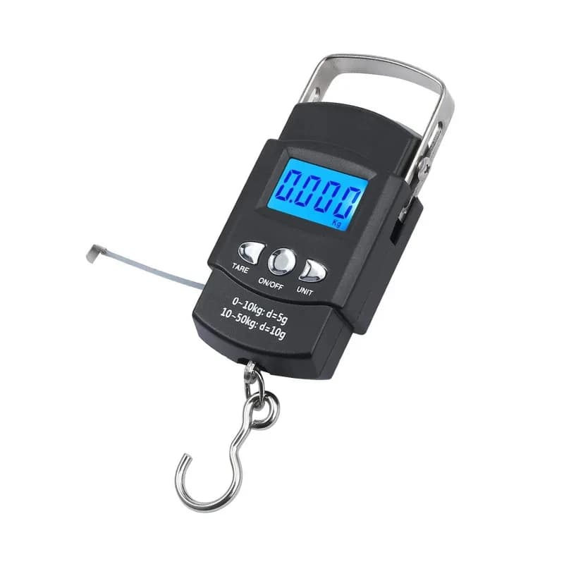 Balance portable LCD 50kg avec mètre ruban rétractable 100cm - Pour peser poissons et légumes
