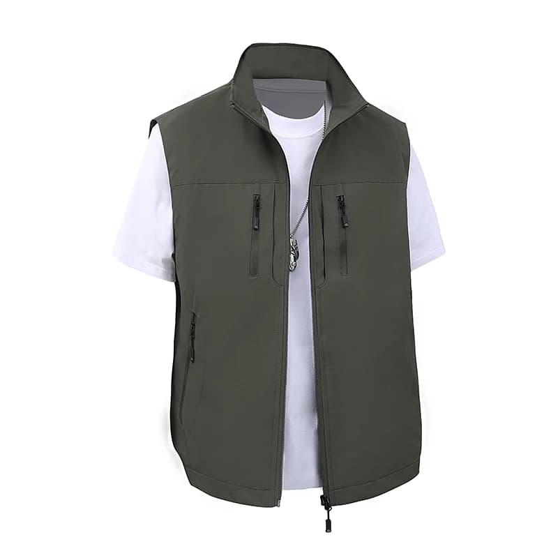 Gilet homme respirant sans manches multi-poches - Veste cargo tactique décontractée pour pêche et travail