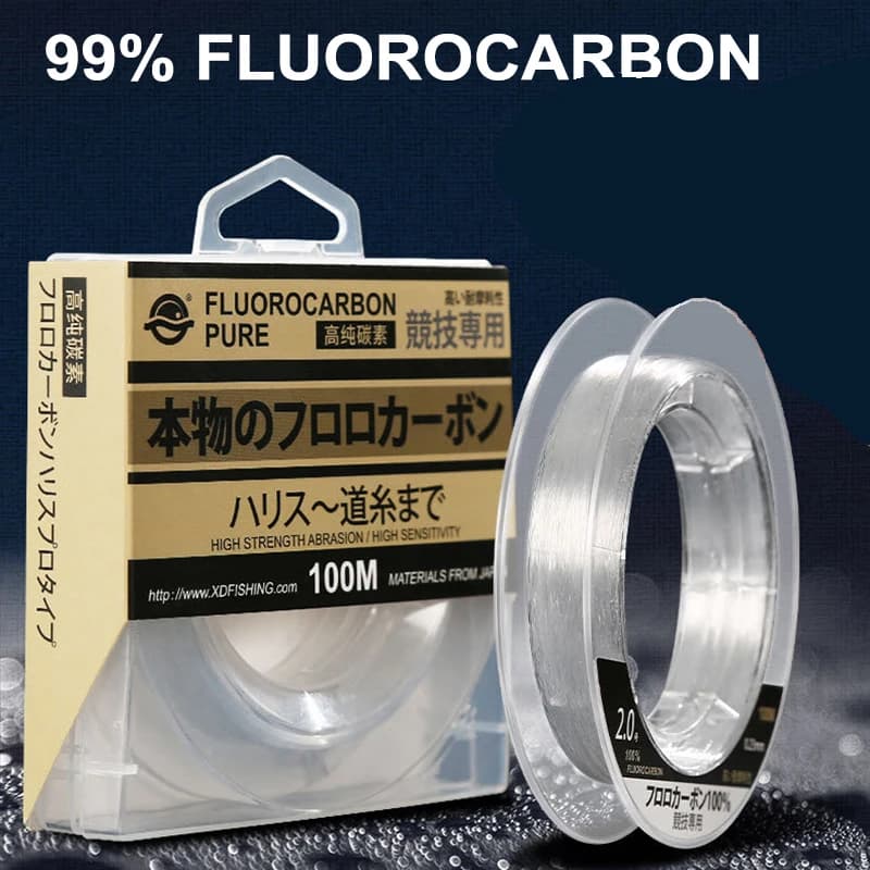 Ligne de pêche fluorocarbone 99% 100M importée Japon, bas de ligne traçante 1-25kg pour pêche en mer