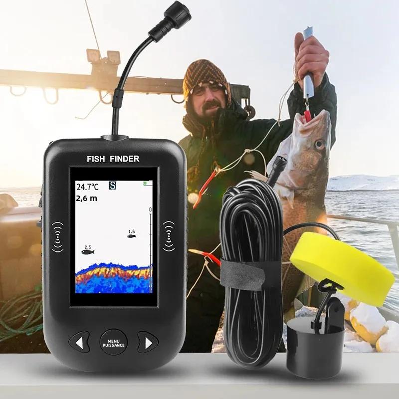 Sonar portable pêche Erchang XF03 100m 45 degrés alarme échosondeur transducteur lac mer