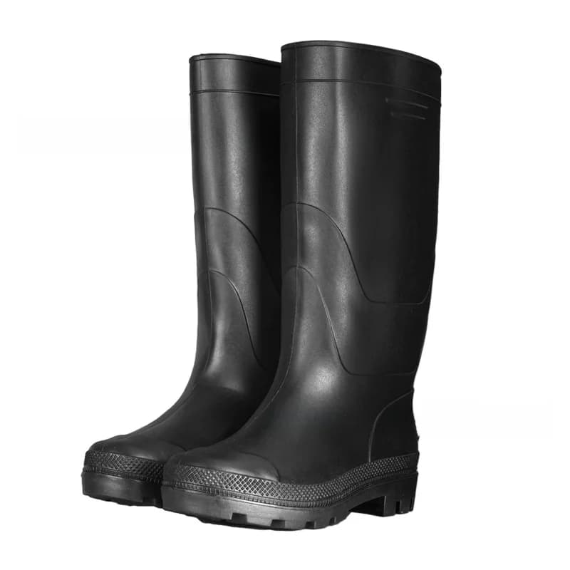 Bottes de pluie homme tube haut noires épaisses antidérapantes construction pêche