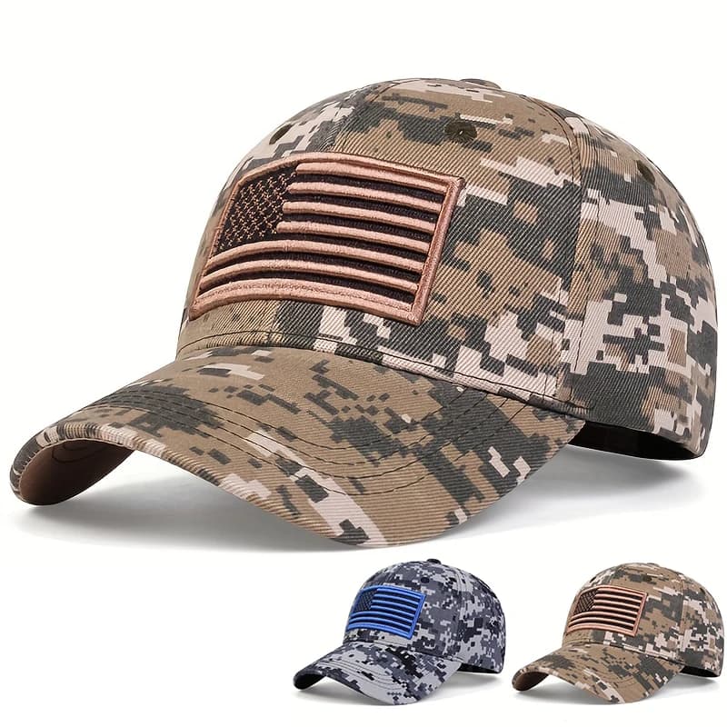 Casquette baseball drapeau US brodée unisexe pour pêche protection solaire printemps automne