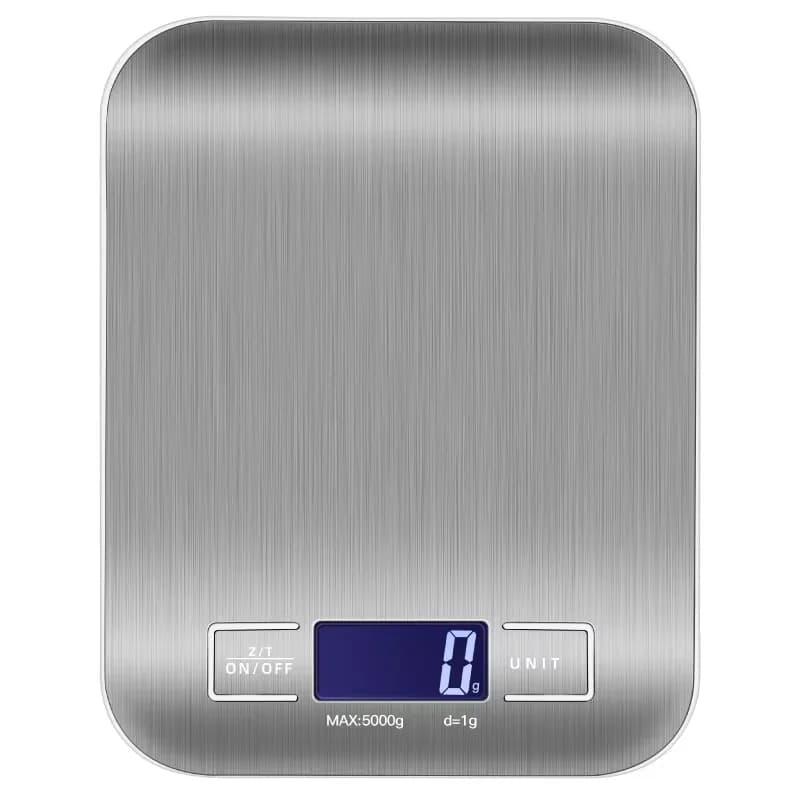 Balance de cuisine digitale 5kg 1g étanche - Pèse-aliments pêche multifonction en acier inoxydable LCD