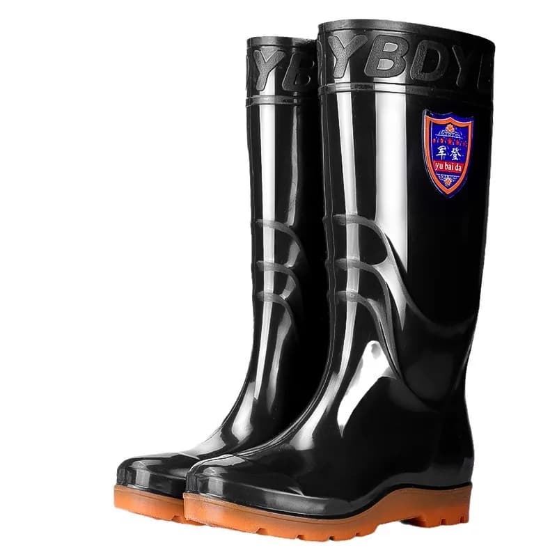 Bottes de pluie hautes épaissies homme légères résistantes anti-dérapage imperméables PVC protection