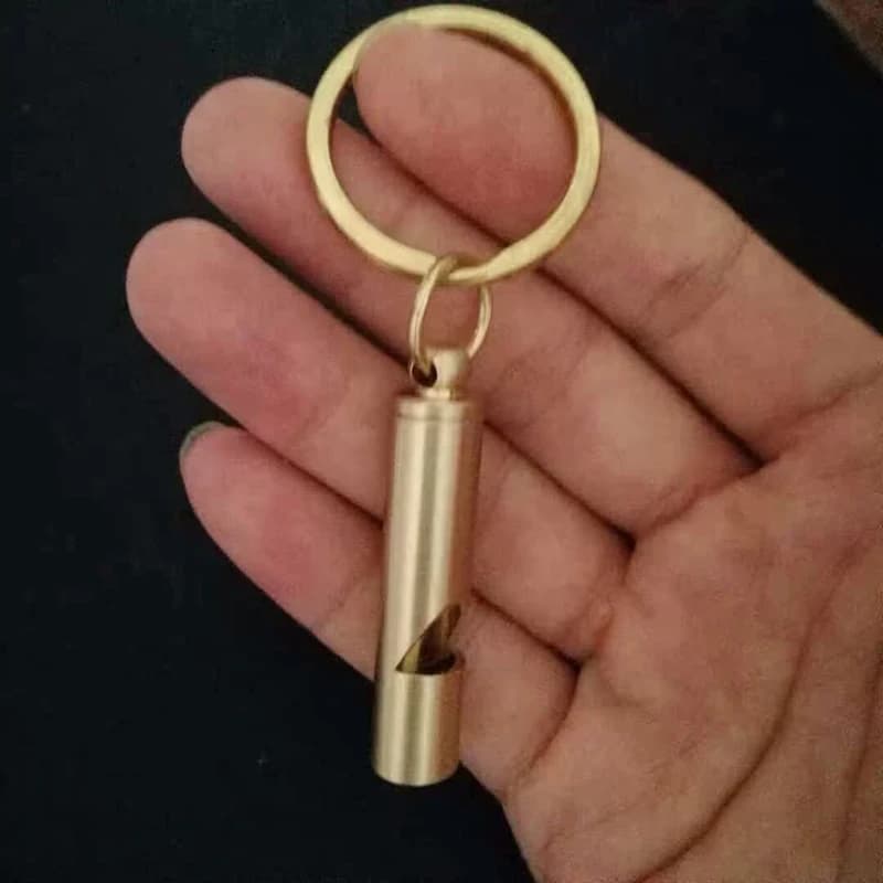 Sifflet arbitre en laiton haute décibel - Accessoire portable pour randonnée et pêche sécurisée