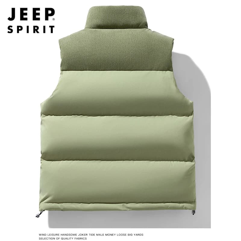 Gilet homme col montant sans manches pêche automne hiver coupe-vent chaud veste sport décontractée