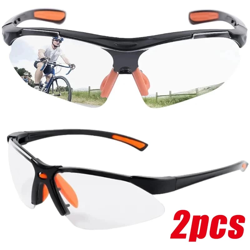 Lot de 2 lunettes de protection transparentes anti-sable et anti-vent pour pêche et travaux - sécurité optimale