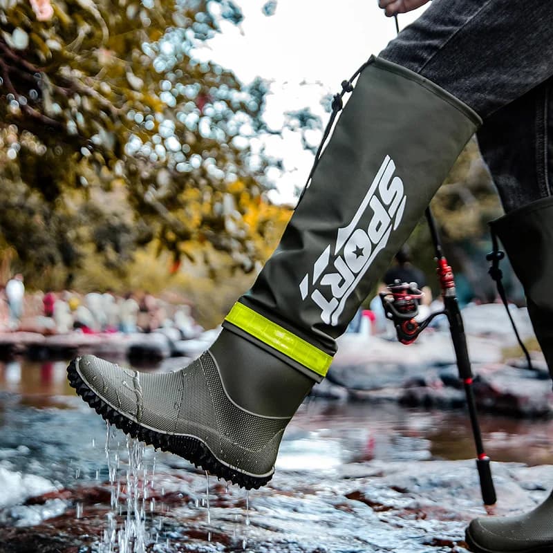 Bottes de pluie genou unisexe légères imperméables antidérapantes pour pêche équitation et activités extérieures